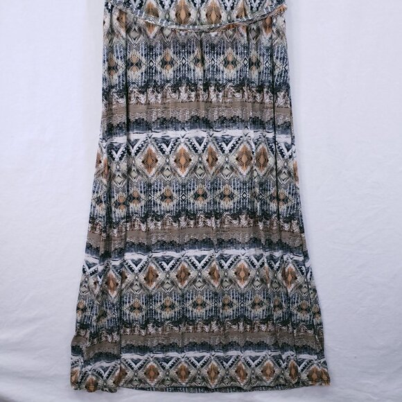 Mlle Gabrielle Multicolor Geometric Fun Stretchy Long Maxi Dress Size 2X - Picture 16 of 16